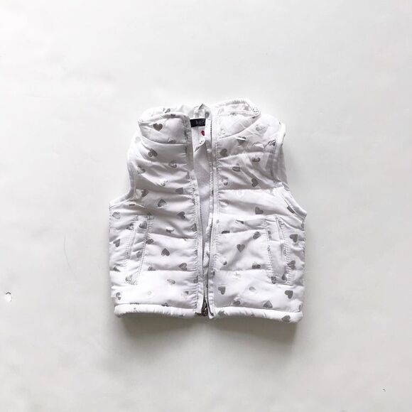 Kensie white heart fleece lined vest VGUC 3-6m - Picture 1 of 2